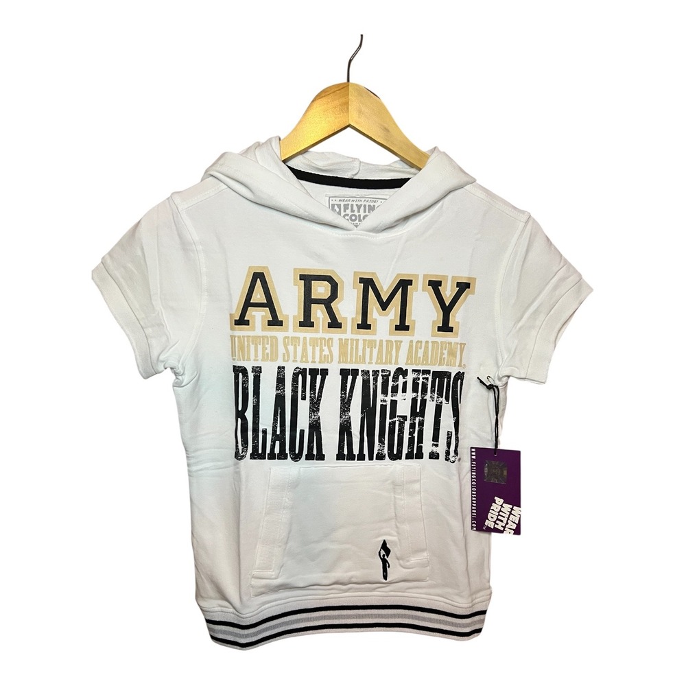 Flying Colors Army Black Knights Short Sleeve Hoodie White GFW222 Womens Medium